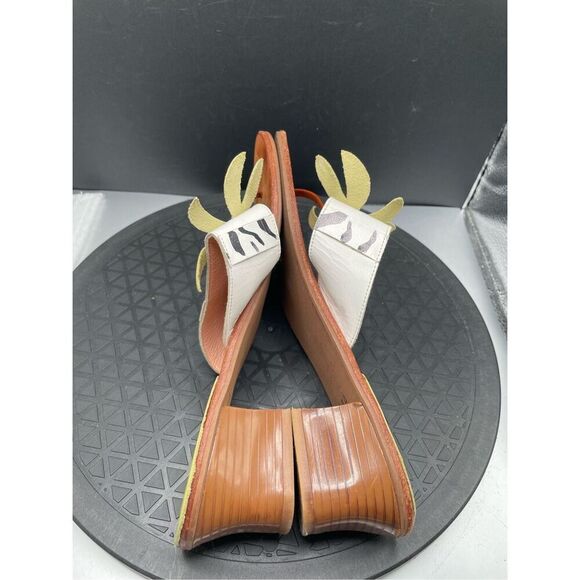 Vintage BOB BAKER Rare Retro Palm Tree Thong Leather Sandal Women’s Sz 7.5AA Y2K - Picture 6 of 11